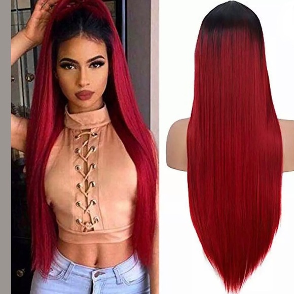Fani Accessories Ombre Wine Red Long Straight Wig Poshmark